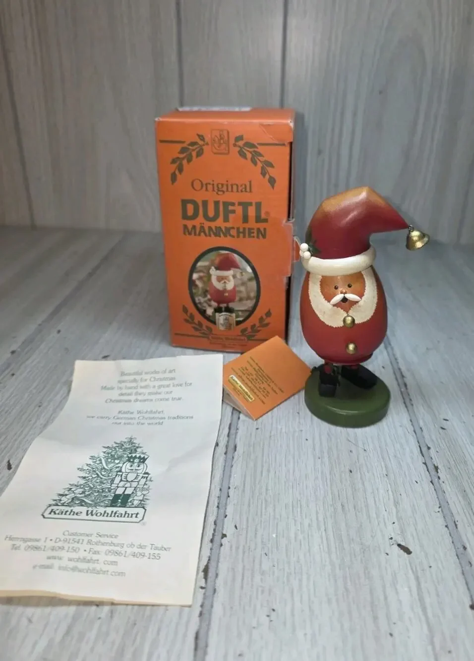 Kathe Wohlfahrt Duftl Mannchen SMOKY SANTA Incense Smoker German NWT